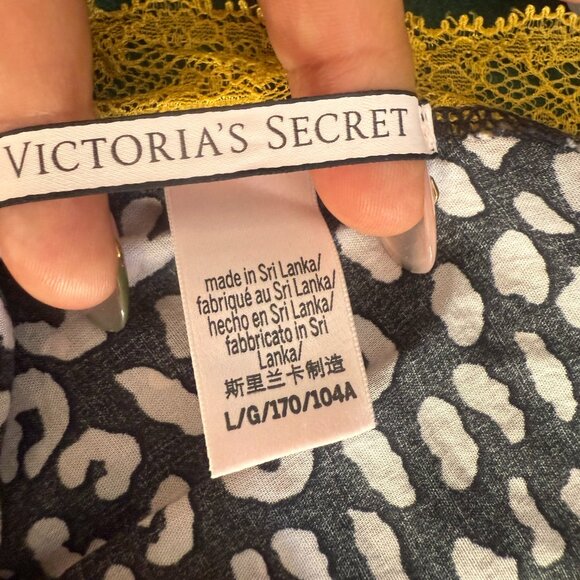 Victoria's Secret Lace Trim Cheetah Pink Gold Chartreuse Pajama Short Set LRG - Picture 4 of 16